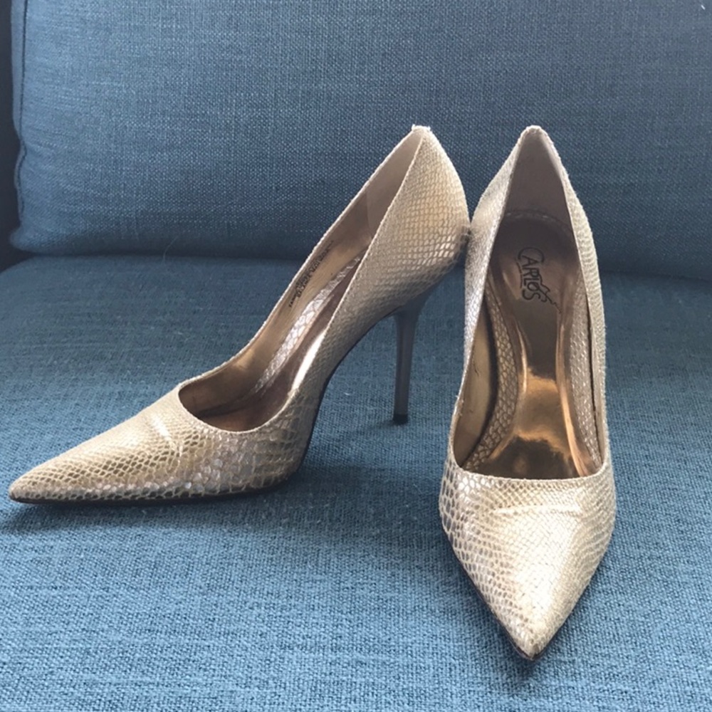 Gold Snakeskin Heels